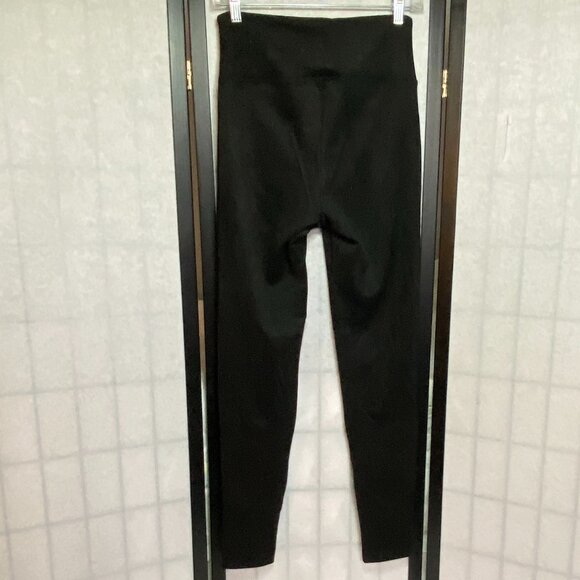 Assets by Spanx High Waisted Slimming Fit Luxury Black Velour Leggings NEW S - Picture 1 of 9